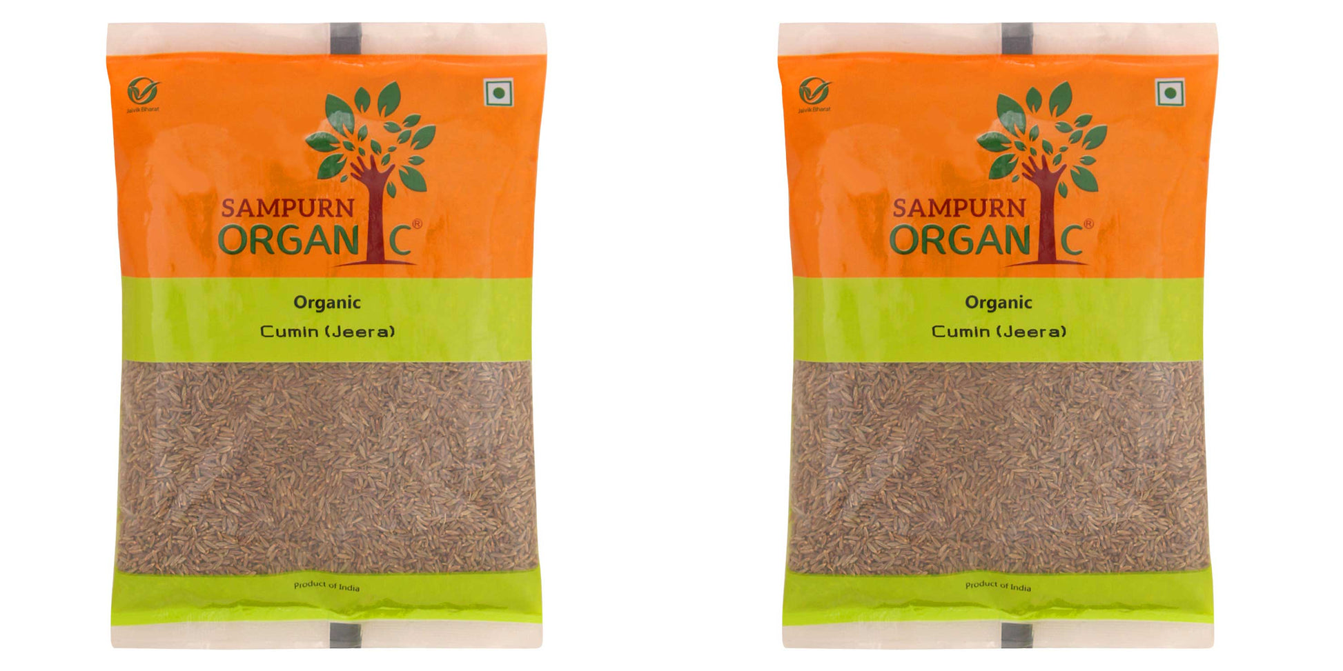Sampurn Organic cumin seeds jeera whole seed jira jeera zeera powder edible sabut healthy pure natural green seed 200g combo pack for kitchen