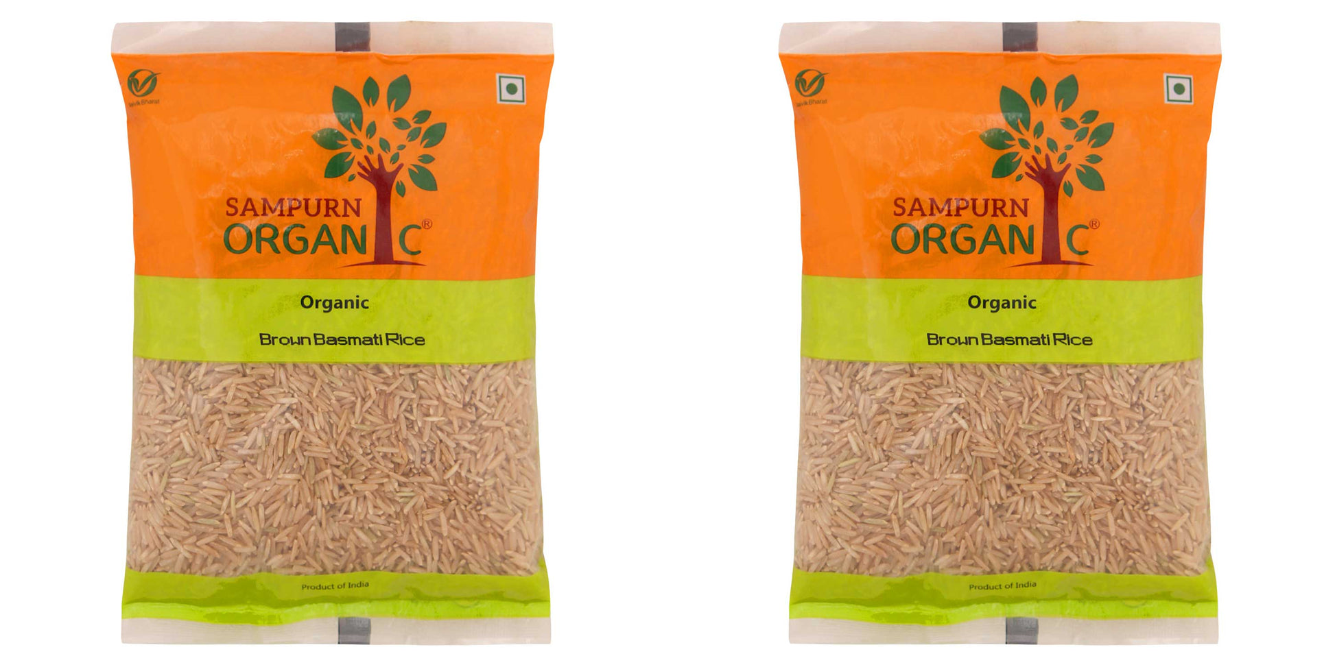 Sampurn Organic basmati brown rice 500 g combo pack for daily use basamati raice best quality chawal extra long grain for biryani good taste and healthy nutrition ogranic
