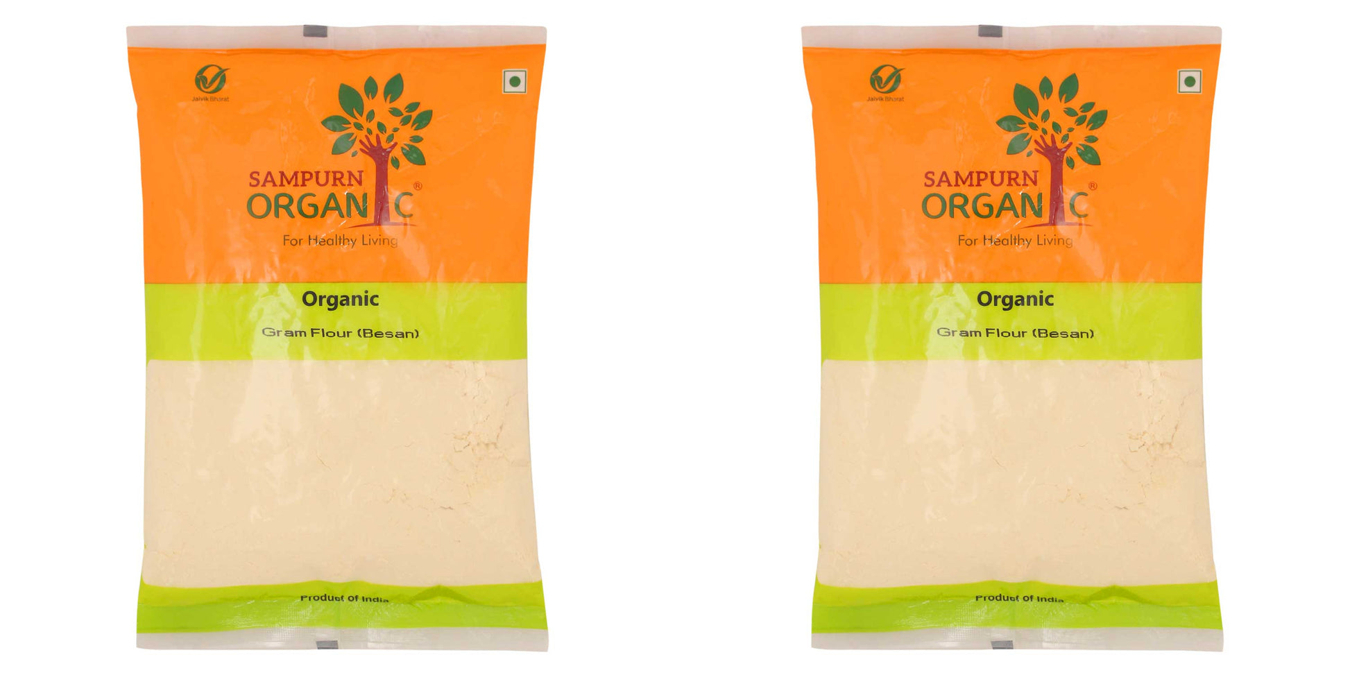 Sampurn organic besan aata flour gram fluor 500g combo pack basen basin fresh powder for face chana bengal gram grocery for laddu chickpea gluten free pulses