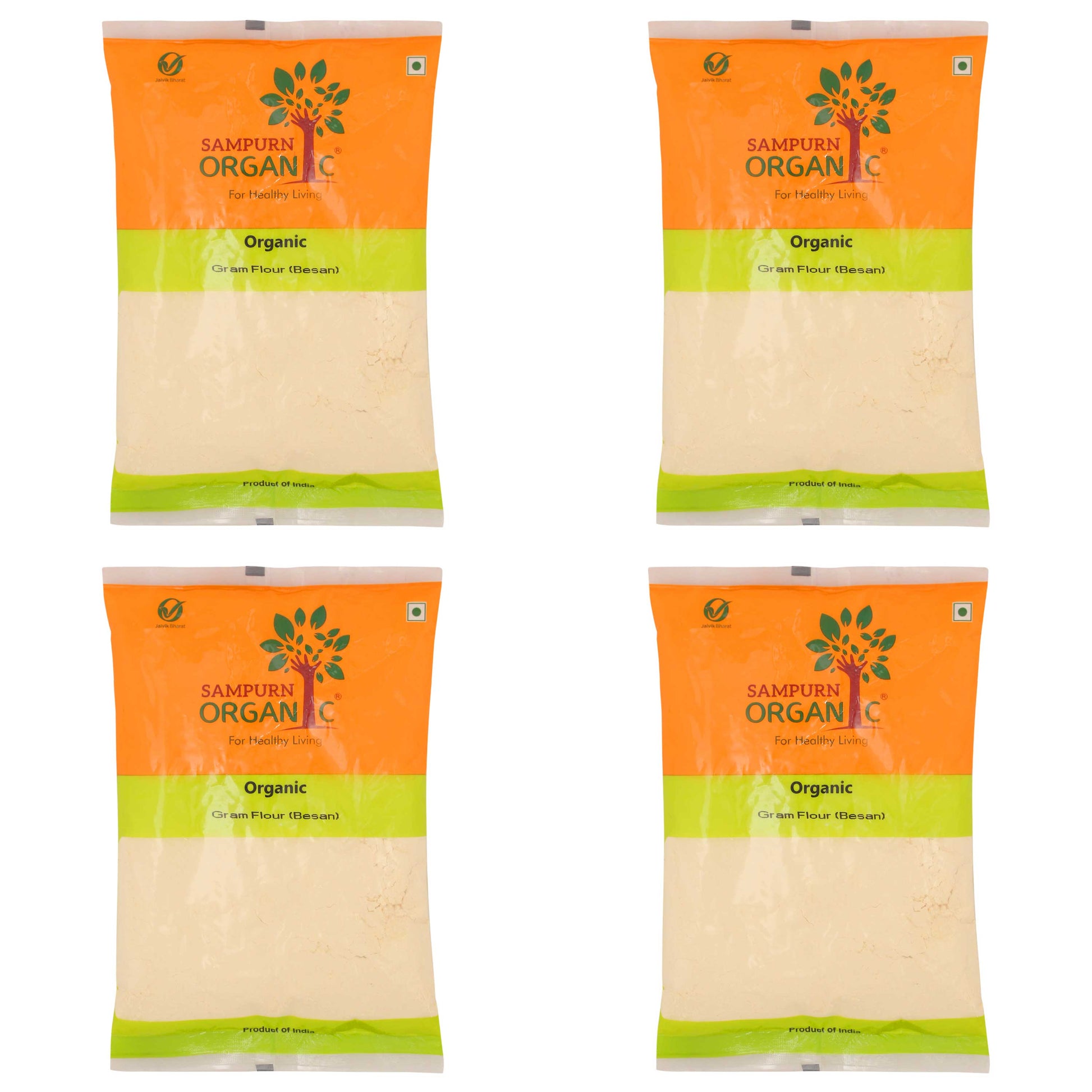 Sampurn organic besan aata flour gram fluor 500g combo pack basen basin fresh powder for face chana bengal gram grocery for laddu chickpea gluten free pulses