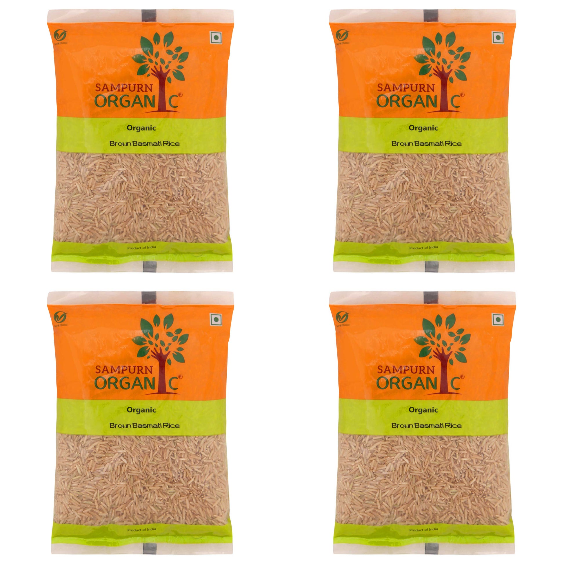 Sampurn Organic basmati brown rice 500 g combo pack for daily use basamati raice best quality chawal extra long grain for biryani good taste and healthy nutrition ogranic