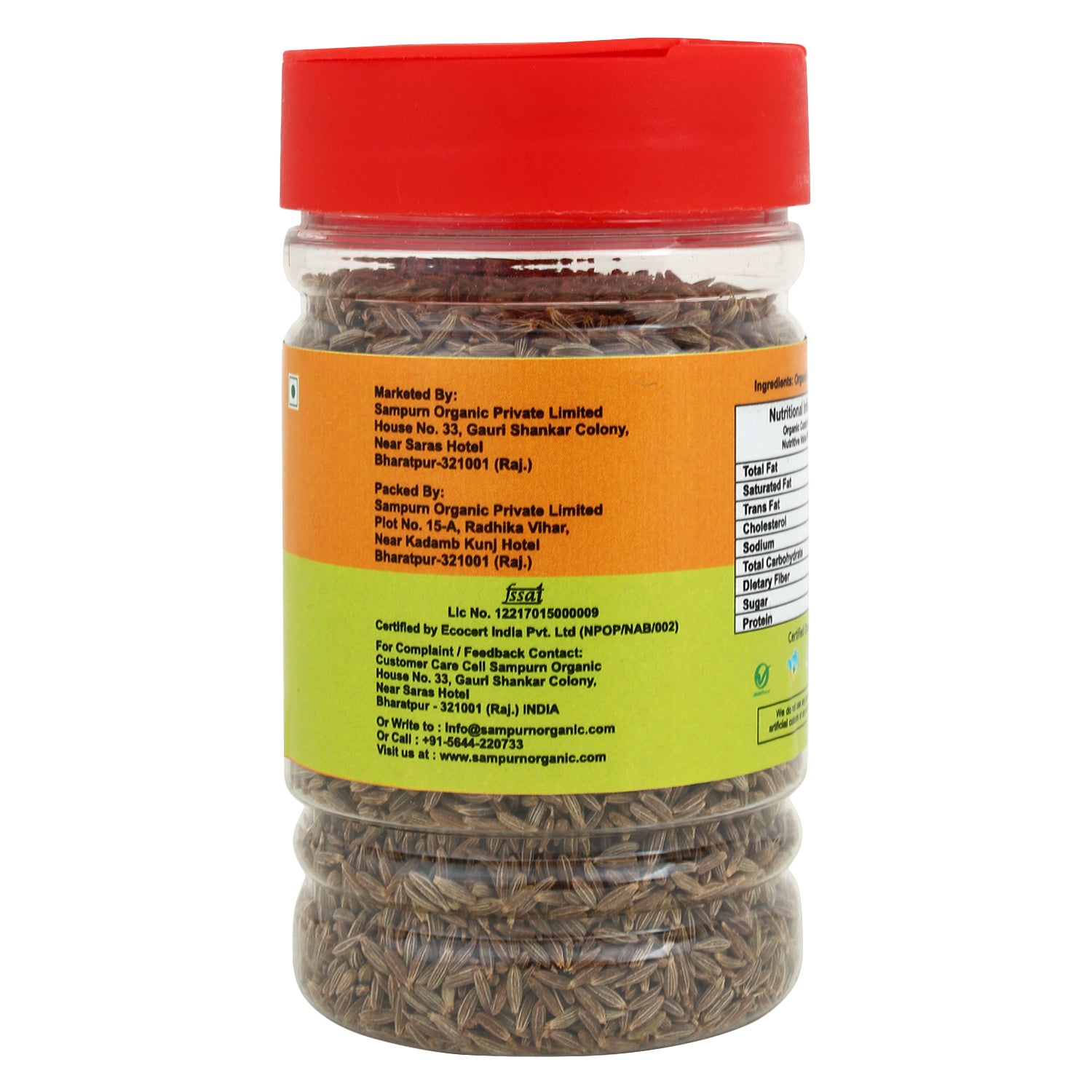 Sampurn Organic cumin seeds jeera whole seed jira jeera zeera powder edible sabut healthy pure natural green seed 200g combo pack for kitchen