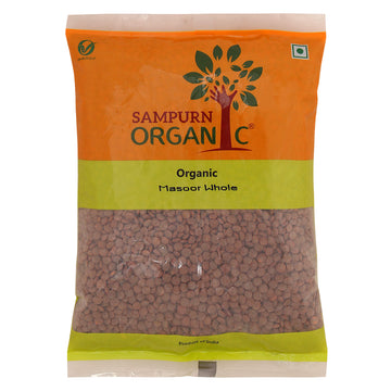 Sampurn organic masoor dal red dahl lal malka musur mansoor whole masuri dal musur massor dal for cooking healthy living 500g combo pack Split pulses whole