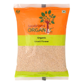 Sampurn Organic urad dal whole split white dhuli 1 kh 500g chilka fresh for papad and idli dosa natural vegan grains adad udat pulses urdal double horse black lentils black gram udid dal skinless bean
