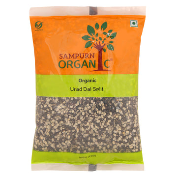 Sampurn Organic urad dal whole split white dhuli 1 kh 500g chilka fresh for papad and idli dosa natural vegan grains adad udat pulses urdal double horse black lentils black gram udid dal skinless bean