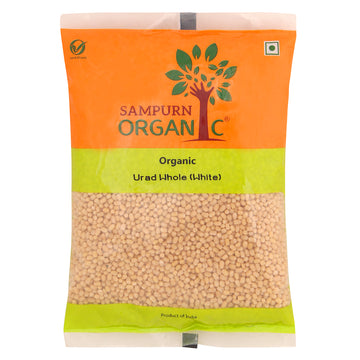 Sampurn Organic urad dal whole split white dhuli 1 kh 500g chilka fresh for papad and idli dosa natural vegan grains adad udat pulses urdal double horse black lentils black gram udid dal skinless bean