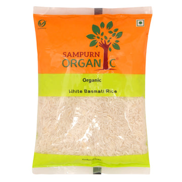 Sampurn Organic basmati white rice 500 g combo pack for daily use basamati raice best quality chawal extra long grain for biryani good taste and healthy nutrition ogranic, Organic White Basmati Rice,Rice , Basmati
