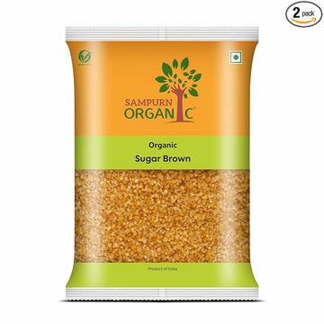 Sampurn Organic Brown Sugar Natural & Refined Cane Sugar 800 gms (2 Pack of 400 Gms each)