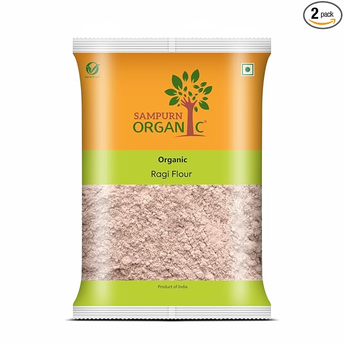 Sampurn Organic Ragi Flour 800 Grams (2 Pack of 400 gms Each)