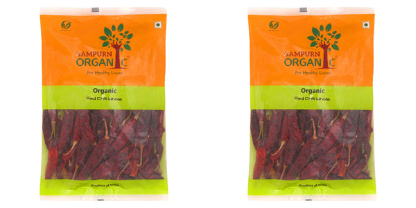 Sampurn Organic Red Chilli Whole,Red Chilli Whole, Dry red Chilli,,  Lal Mirch Sabut