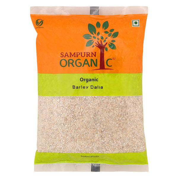 Sampurn organic barley dalia 500g combo pack 2 kg whole grain pearled barle natural barely daliya bulgur jwar bajra bareley flakes seeds dhalia dhaliya rava green grocery feed