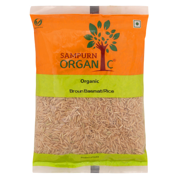 Sampurn Organic basmati brown rice 500 g combo pack for daily use basamati raice best quality chawal extra long grain for biryani good taste and healthy nutrition ogranic