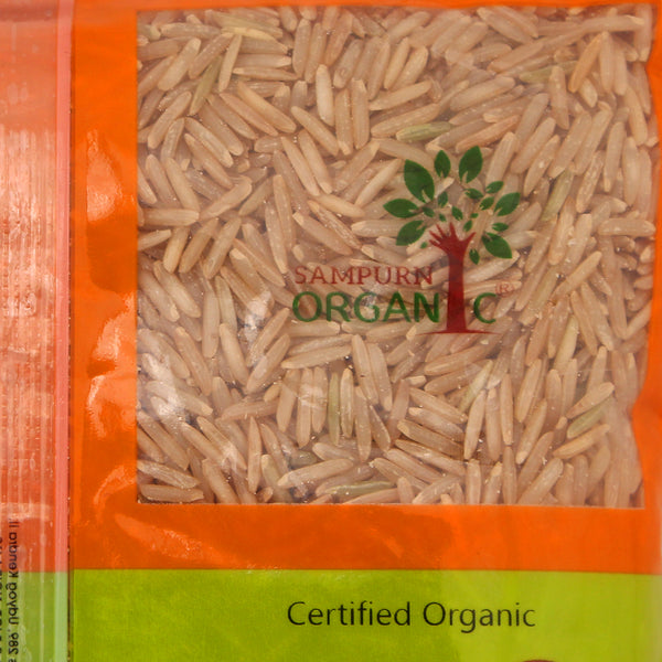 Sampurn Organic basmati brown rice 500 g combo pack for daily use basamati raice best quality chawal extra long grain for biryani good taste and healthy nutrition ogranic