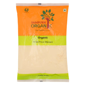 Sampurn organic besan aata flour gram fluor 500g combo pack basen basin fresh powder for face chana bengal gram grocery for laddu chickpea gluten free pulses
