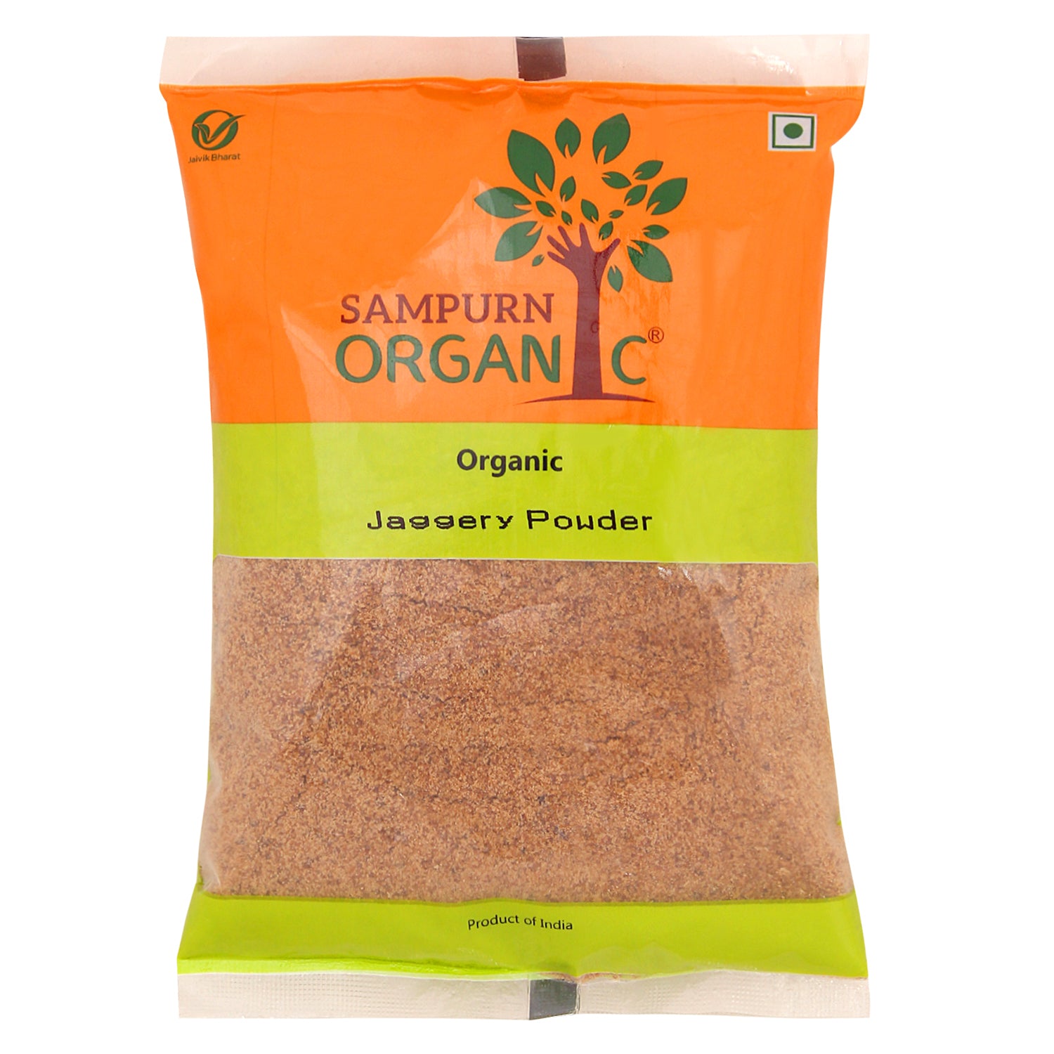 Sampurn organic jaggery powder for babies 500 gm fresh sugar suger grocery natural pure jaggary jaggry jagerry powered gur whole shakkar combo pack of 1 kg .  .Sampurn Organic Jaggery powder is made from evaporated organic sugar cane juice and it does not contain any chemical, calcium lime is added which is permitted .