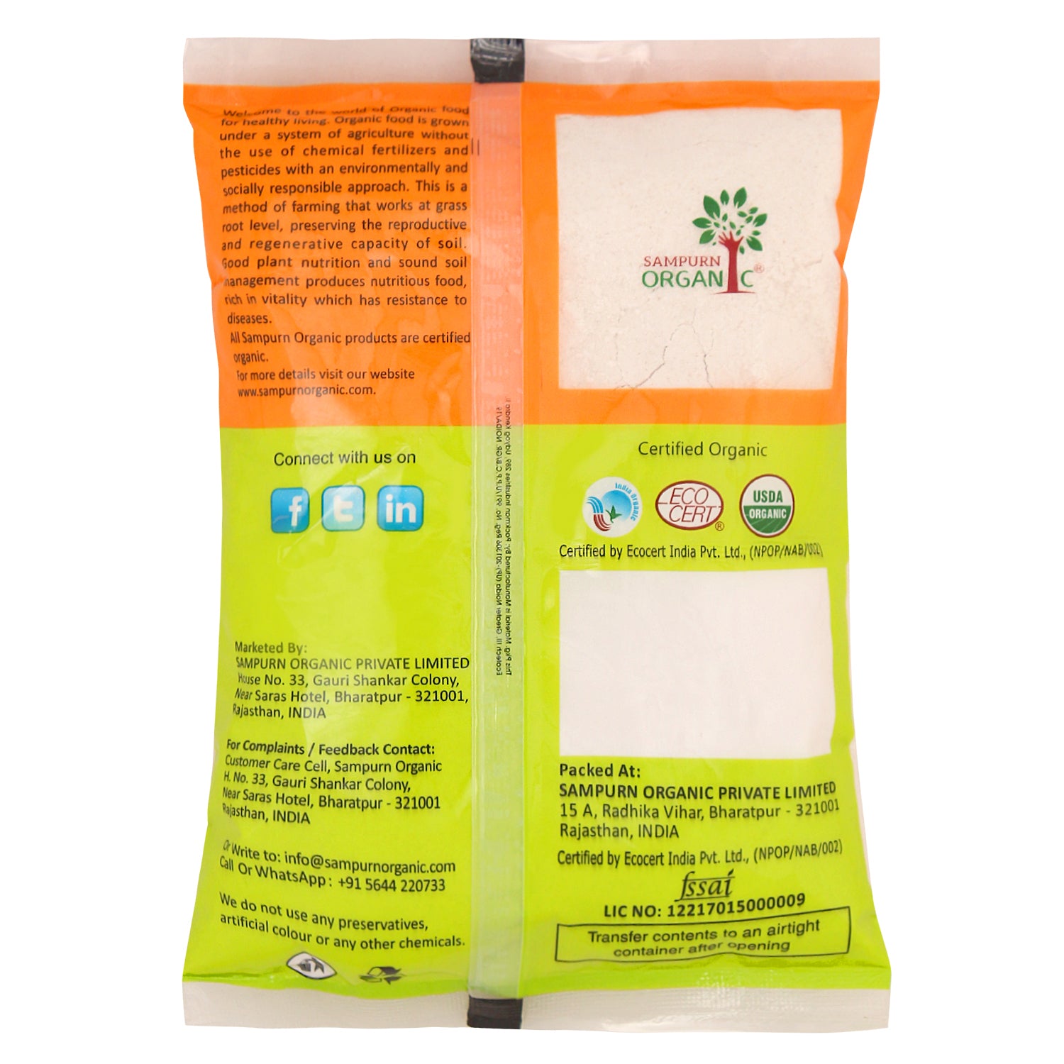 Sampurn Organic Rice Flour Atta, Rice Flour, Flour Rice