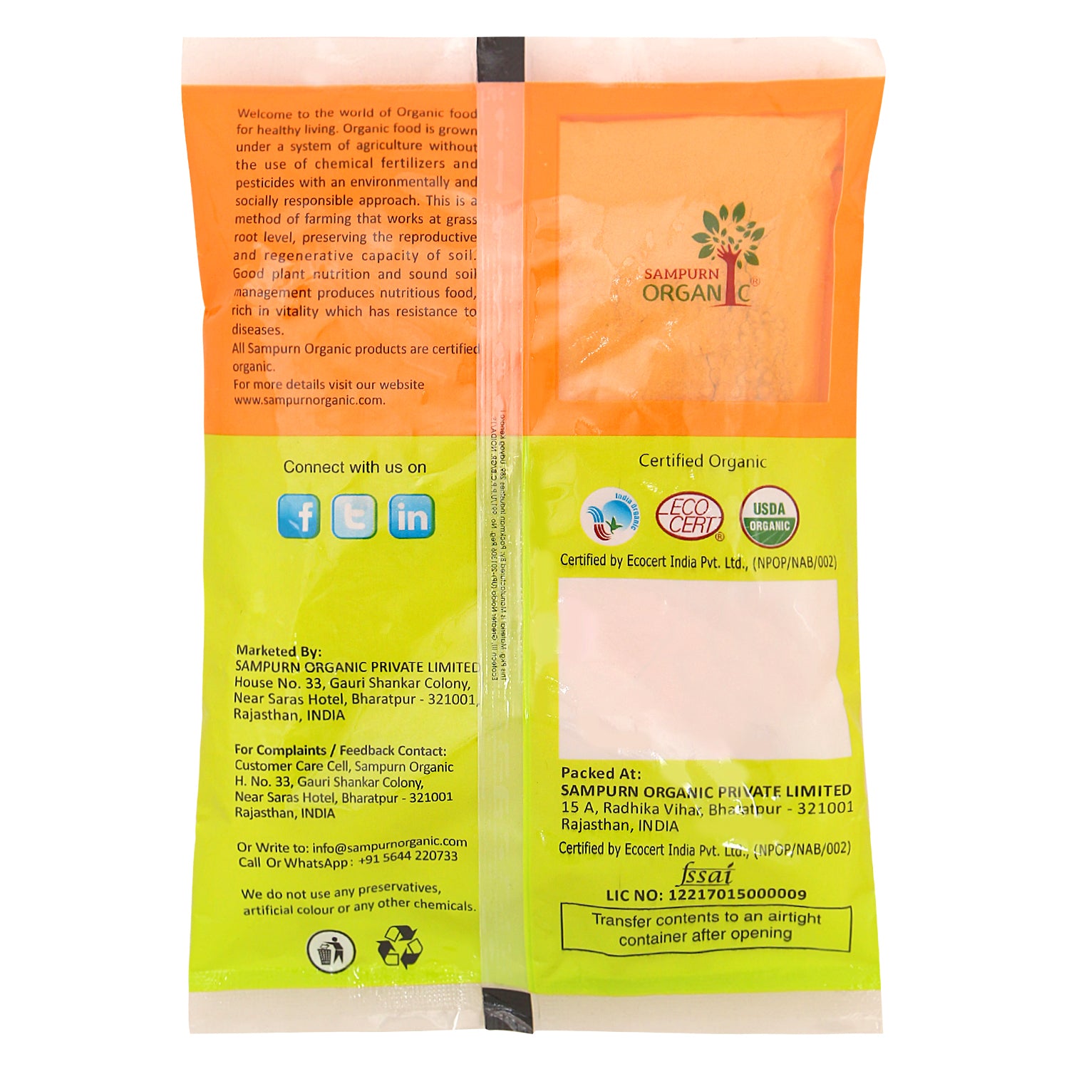 Sampurn Organic Turmeric Powder , Turmeric,Organic Turmeric Powder. Turmeric powder,