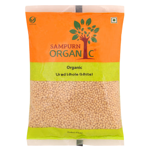Sampurn Organic urad dal whole split white dhuli 1 kh 500g chilka fresh for papad and idli dosa natural vegan grains adad udat pulses urdal double horse black lentils black gram udid dal skinless bean